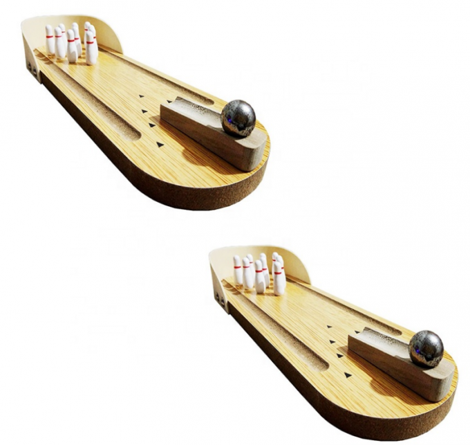 Kingda 350g Wood Tabletop Bowling Set Indoor family sports CE approval 0